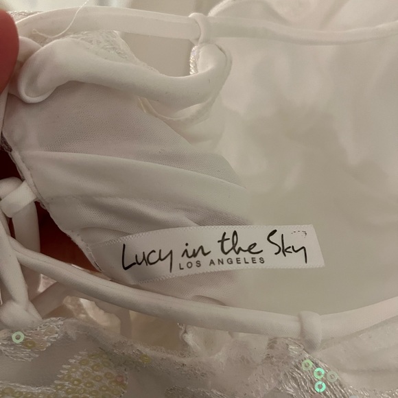 Lucy in the sky white sparkle mini dress - Picture 4 of 6